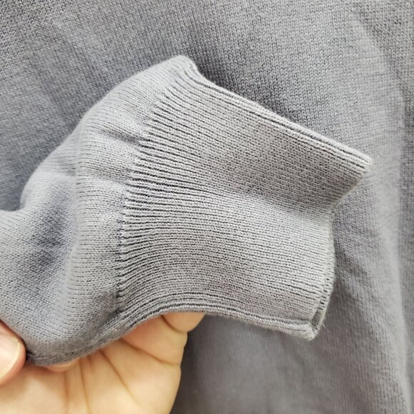 J. Crew Men's Slate Gray 100% Cotton Knit Crew Neck Banded Preppy Sweater Size L - Picture 2 of 7